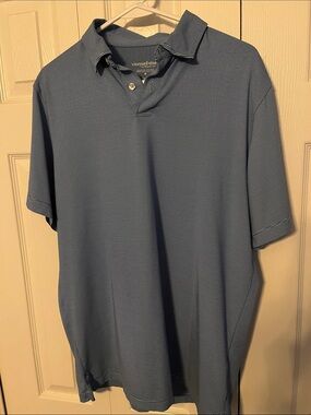 Vineyard Vines Light Blue Micro‑Striped Polo